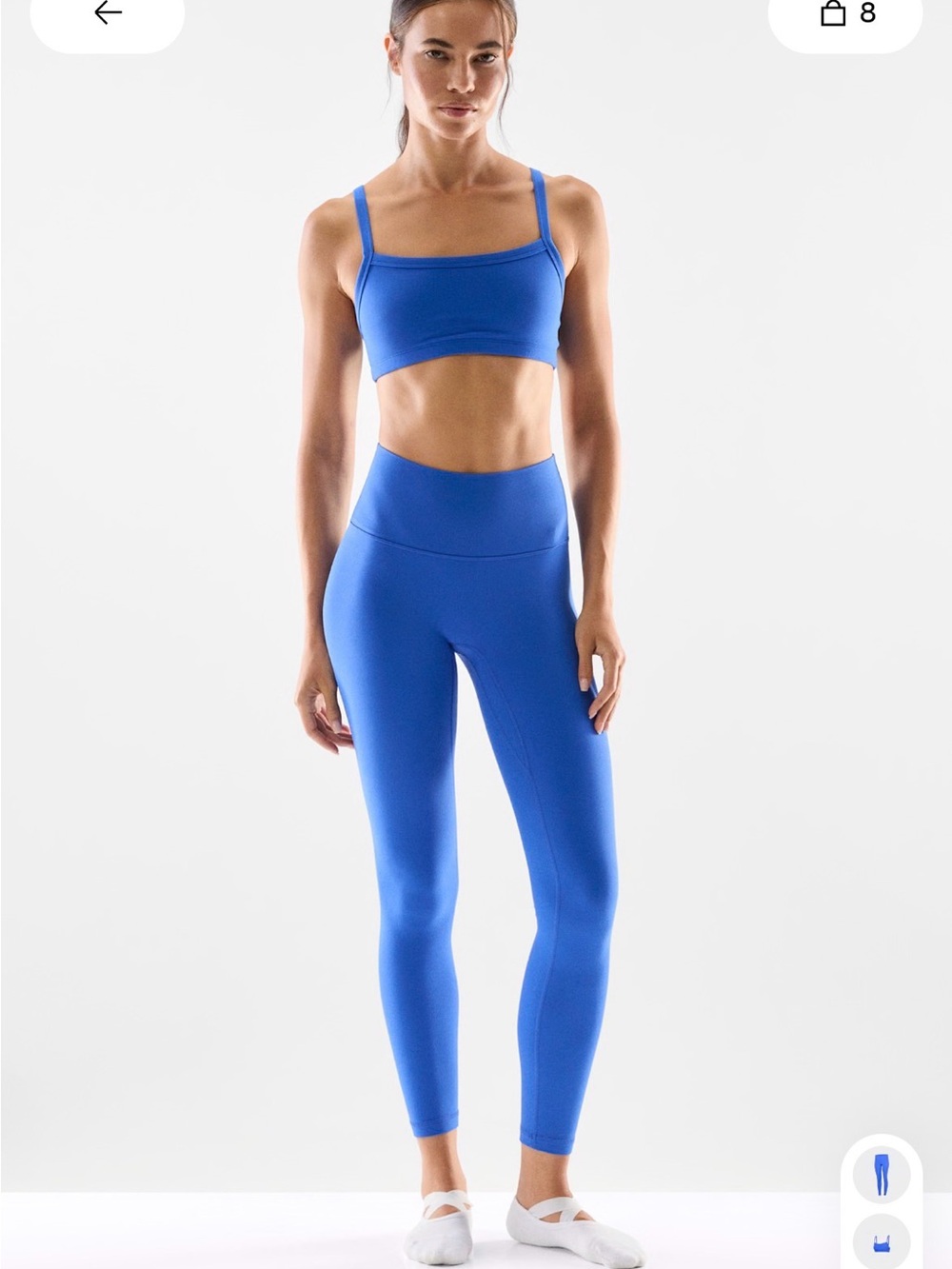 NWT Aritzia Butter Cheeky Blue 28” High-Waist Leggings - Size 8